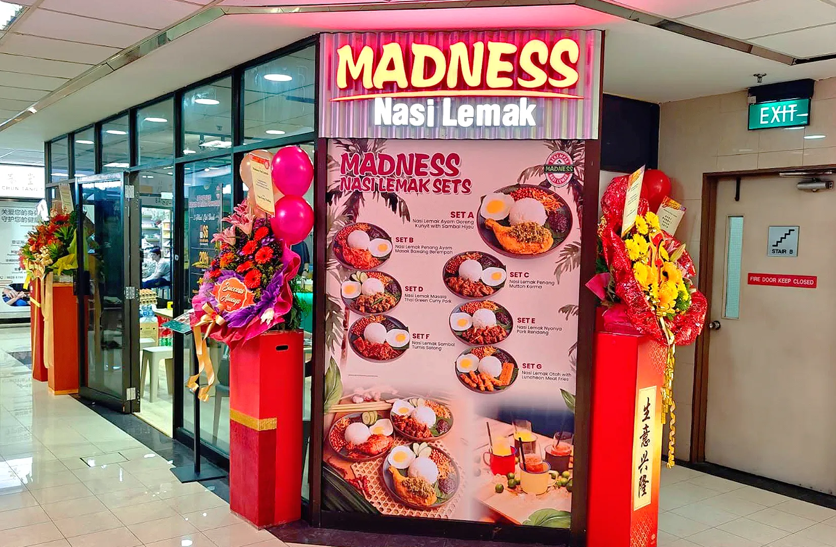 Madness Nasi Lemak restaurant serving Malaysian nasi lemak in Singapore