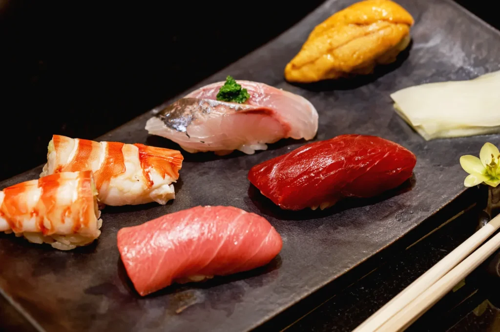 Premium omakase sushi platter in Singapore featuring otoro, chutoro, uni, ebi and seasonal nigiri selections