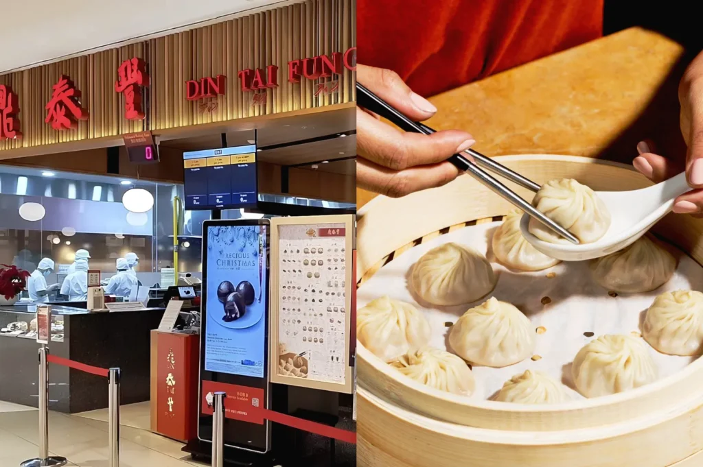 Din Tai Fung at Suntec City with handcrafted xiao long bao soup dumplings.