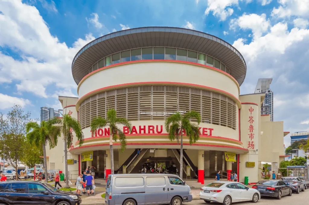 Tiong Bahru Market Singapore exterior with iconic round architecture and popular hawker centre entrance