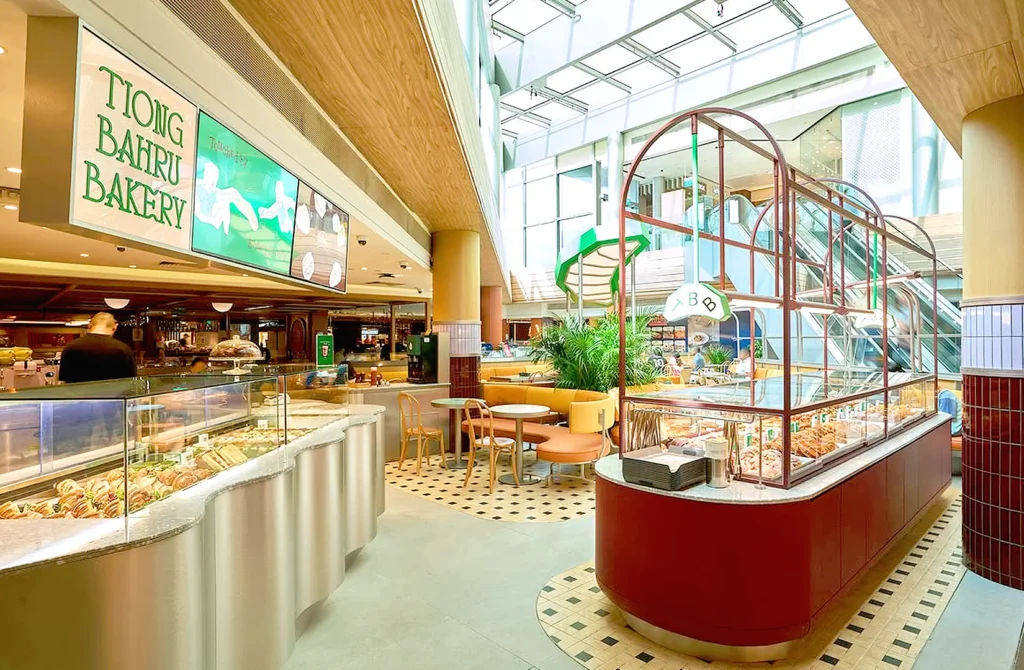Tiong Bahru Bakery café interior with artisan pastries and fresh baked bread in Singapore