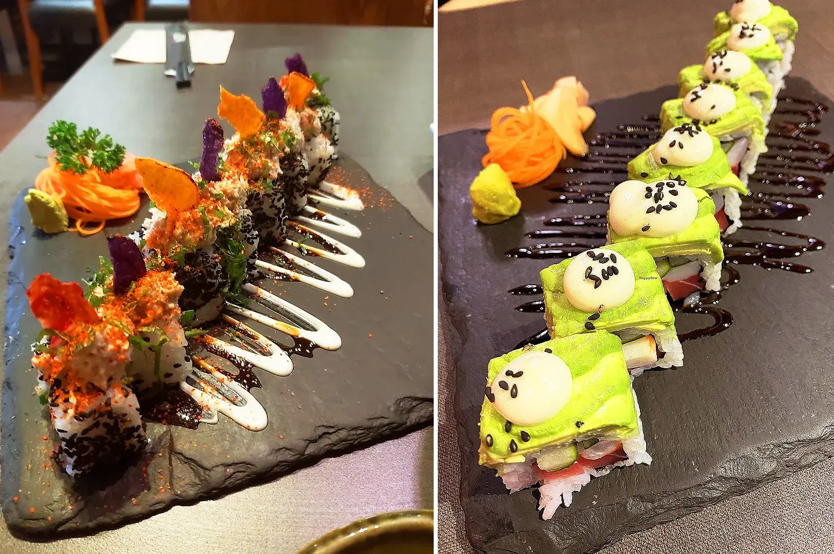 Herbivore Japanese Vegetarian Restaurant Singapore vegetarian sushi rolls with avocado maki, vegan sushi platter and Japanese plant-based cuisine
