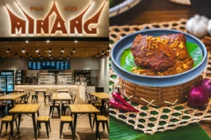 Rumah Makan Minang halal nasi padang restaurant interior and authentic Indonesian beef rendang