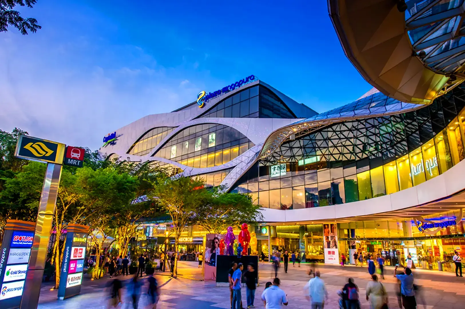 Plaza Singapura Singapore exterior with Co Chung Vietnamese Restaurant and MRT station nearby