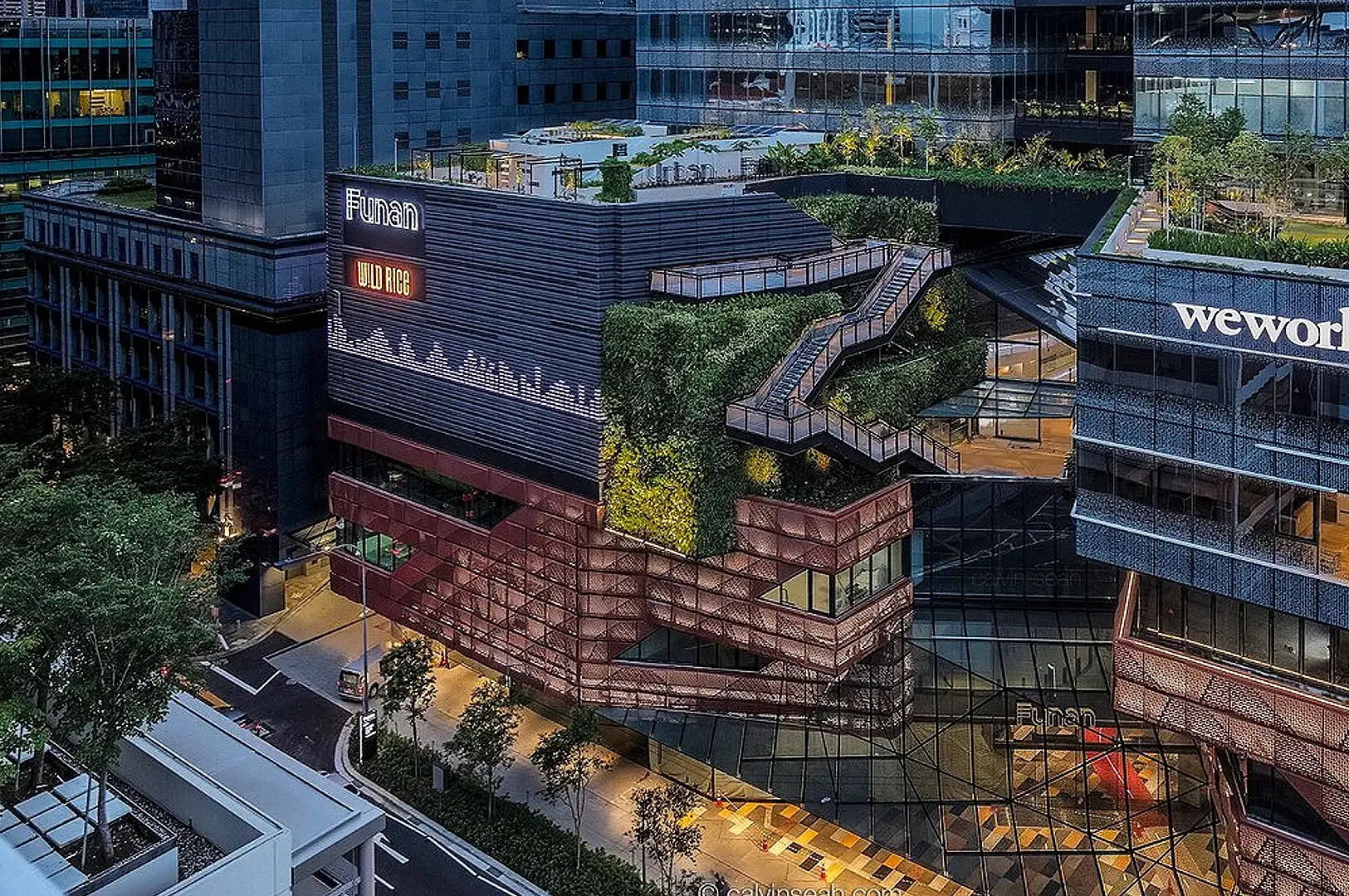 Funan Singapore exterior with Seoul Bunsik Korean street food restaurant