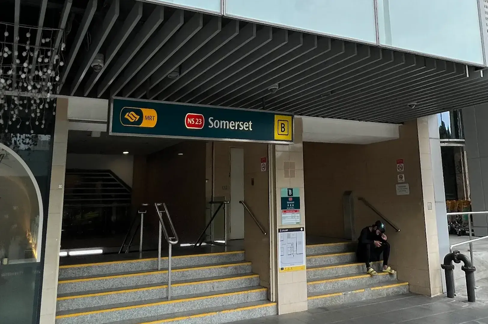 Somerset MRT Singapore entrance near Mrs Pho Vietnamese restaurant in Somerset
