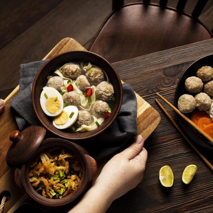 top-view-composition-delicious-indonesian-bakso Asia's Food Guide : Bold flavors, rich broths, and century-old cooking techniques